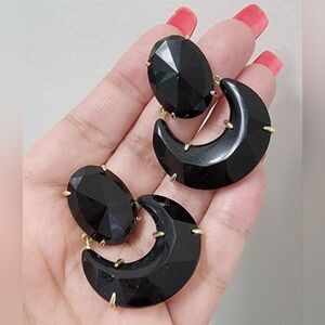 Kendra Scott Vintage Juliette Black and Gold Earrings